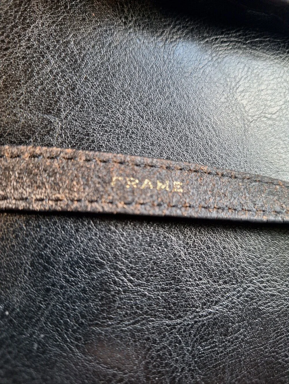 Frame Vintage 100% Leather Slim Belt Brown Preppy Bohemian Used One size Brass